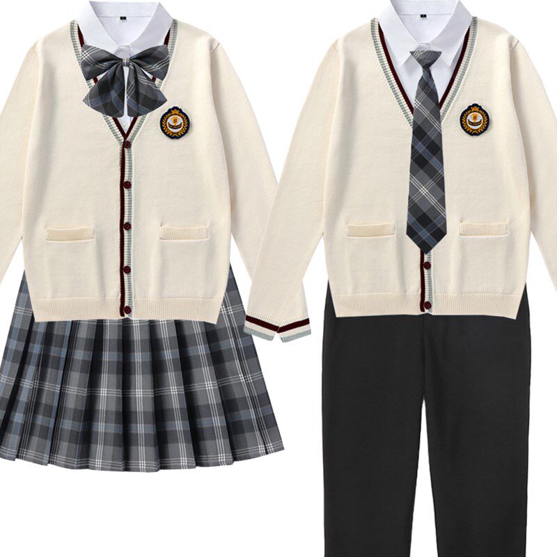 定做LOGO毛衣针织衫套装班校园服制服男女情侣小初高大学生礼仪服