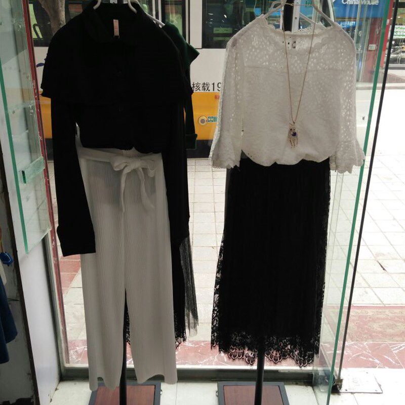 服装店橱窗展示架铁艺点挂单双挂落地挂衣架正挂货架中岛模特道具