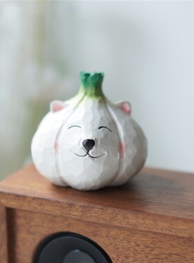 Joe的小作坊/石榴 蒜头小木雕摆件胜算在握 多子多福可爱桌面礼物