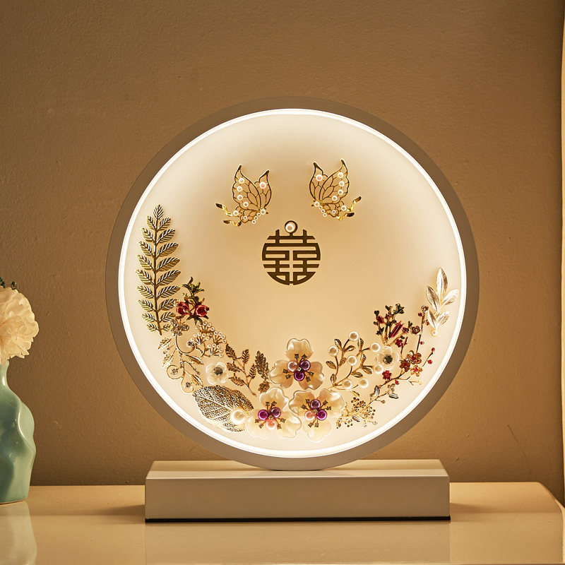 中式婚庆台灯长明灯送礼温馨个性智能陪嫁喜庆卧室床头智能台灯