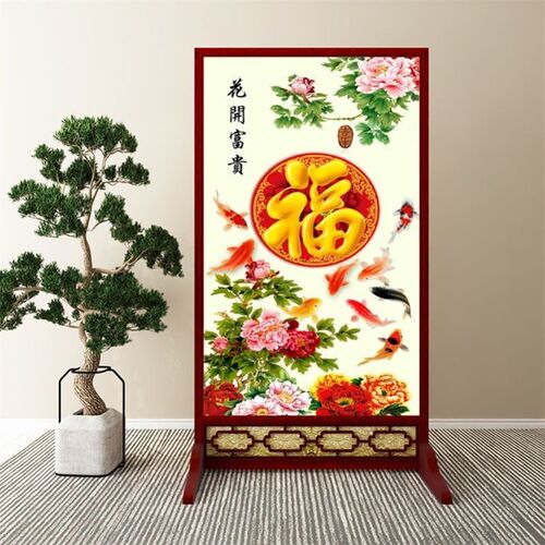 中式屏风隔断墙进门客厅遮挡卧室聚财玄关家用办公室门店招财座屏