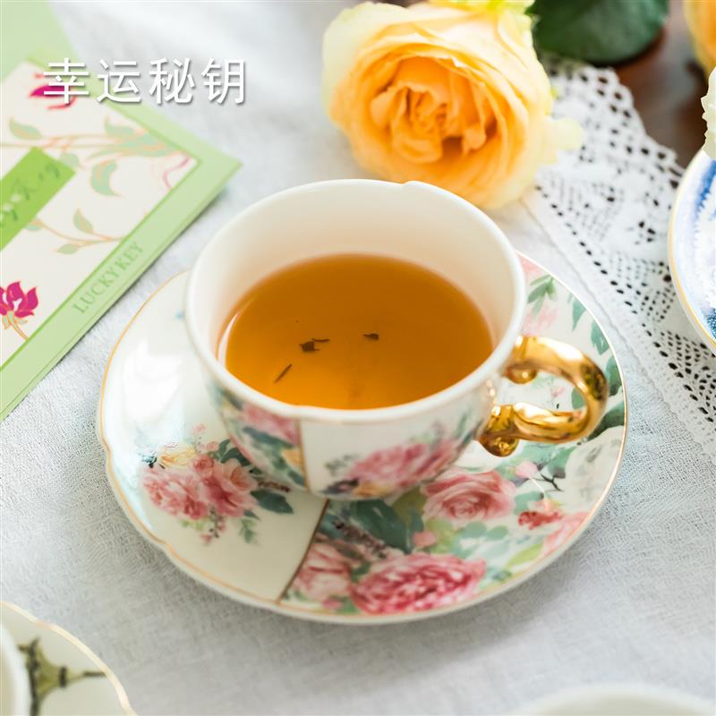 幸运秘钥下午茶茶具套装高档精致骨瓷咖啡杯礼盒套装乔迁新婚礼物