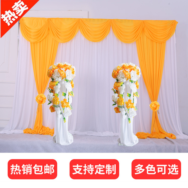 白事灵堂背景布殡仪馆葬礼灵棚布置装饰用品黑色白色布幔2019新款