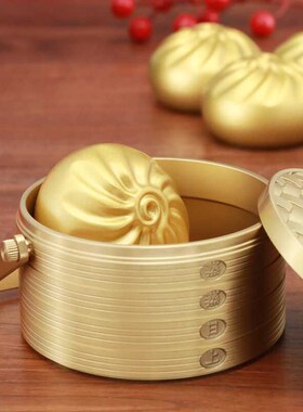 黄铜包子摆件蒸蒸日上包赚包赢小福包客厅桌面装饰品开业乔迁礼品