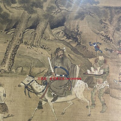 南宋 龚开 钟进士移居图古代鬼怪钟馗画微喷画稿长卷装饰画