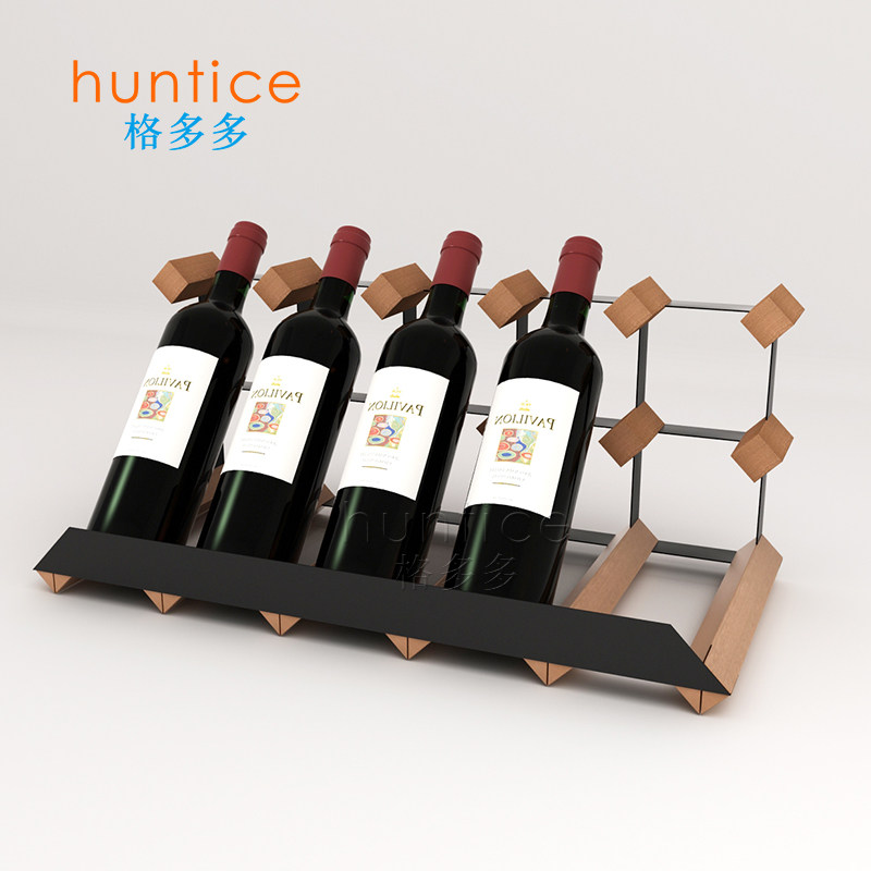 红酒架摆件家用商用酒柜展示架红酒架子木酒瓶托架235mm斜放窄架