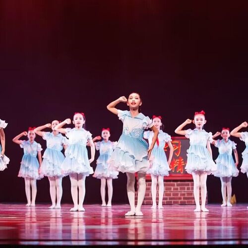 六一儿童舞蹈红领巾儿童演出服小学红船起航少儿合唱服装蓬蓬纱裙
