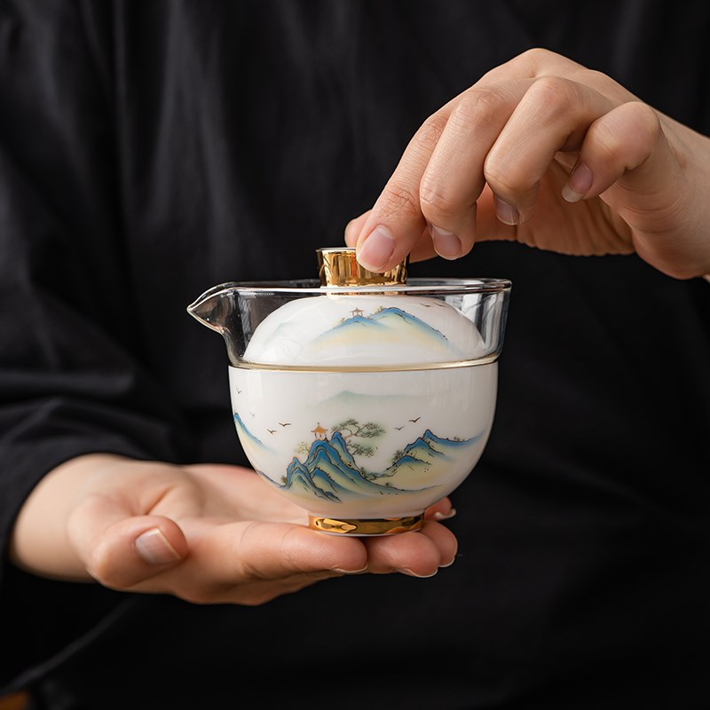 便携包式旅行茶具套装快客杯一壶三杯简约功夫茶具户外露营泡茶器