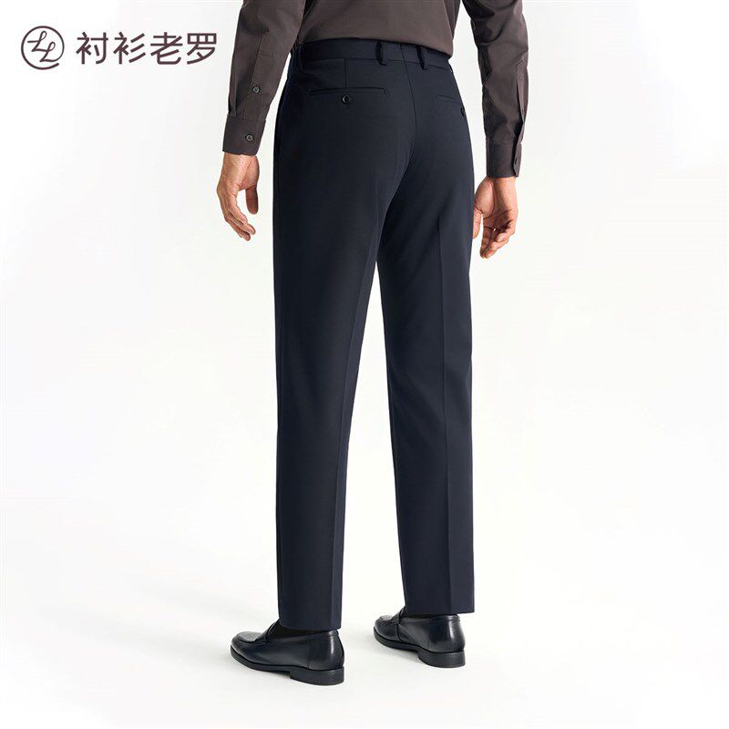 衬衫老罗[总裁T8]羊毛西裤男装复合牛奶丝蓄热商务长裤247Z0S816N