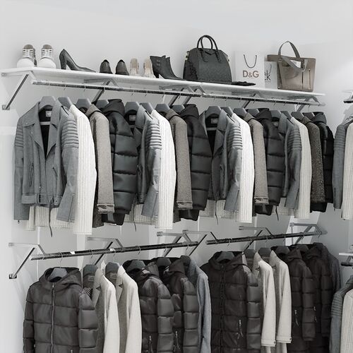 服装店上墙展示架简约女装店衣服货架壁挂式童装挂衣架轻体砖可用