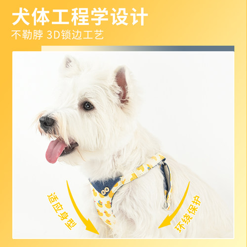 狗狗牵引绳背心式遛狗绳狗绳子调节小型犬胸背带泰迪可爱宠物用品