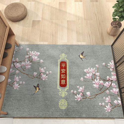 新中式地垫福字入户门垫门外家用入门红色脚垫新居房玄关耐脏地毯
