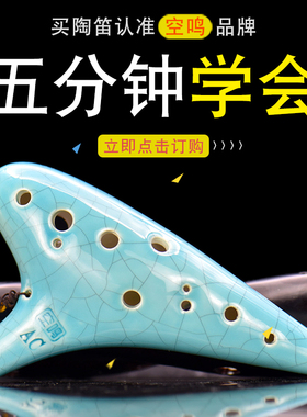 陶笛12孔 专业初学入门演奏学生乐器中音C调十二孔ac陶埙笛子乐器