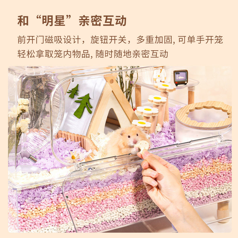卡诺仓鼠笼子便宜大的小电视观景笼亚克力超大别墅金丝熊专用鼠笼