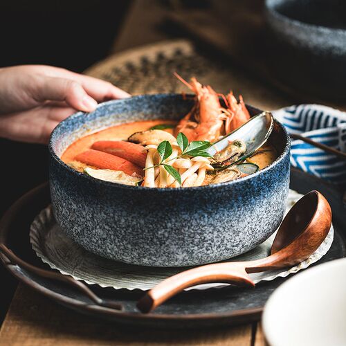 一人食精致一套碗碟套装带托盘早餐碗吃面碗家用高级感碗个人专用