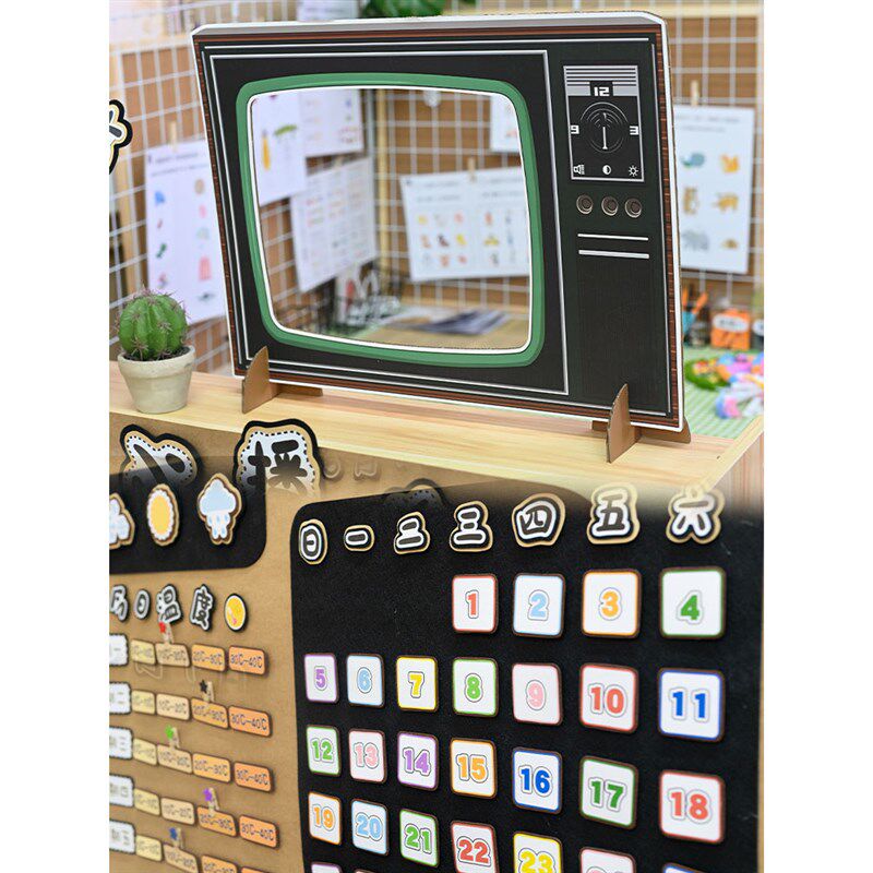 幼儿园环创材料主题墙面装饰成品小小播报员班级文化墙贴区角区域