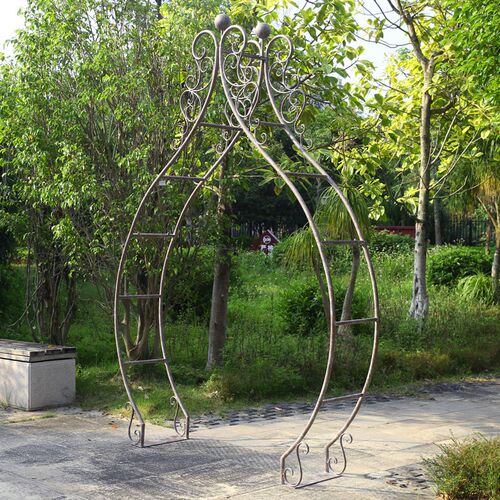 出品订单复古做旧铁艺月季拱门花架户外花园庭院门鲜花爬藤架支架