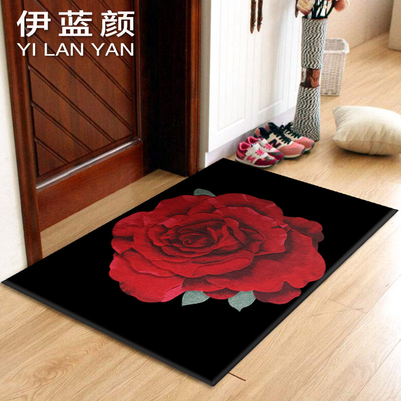 伊蓝颜羊毛地垫进门定制欧美式加厚密门厅飘窗玄关卧室入户地毯