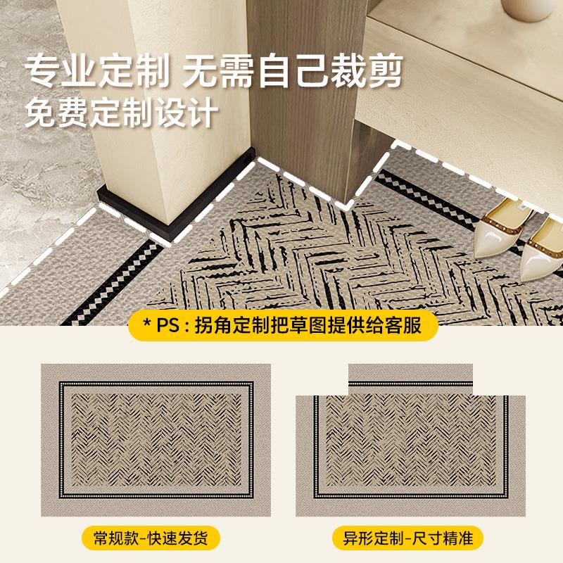 中古风高级感入户门地垫别墅门厅家用玄关防滑耐脏脚垫进门口地毯 - 实物图