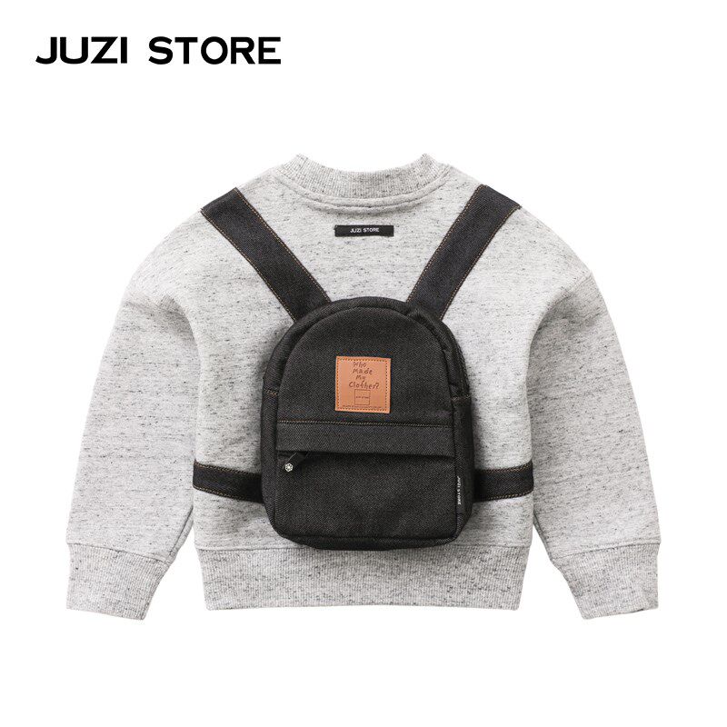 JUZI STORE童装针织牛仔书包装饰上装套头衫卫衣男童女童1133001