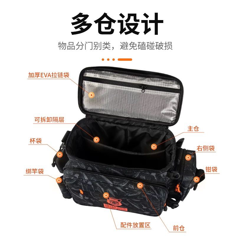 路亚包多功能防水轻便腰背包海钓垂钓钓鱼渔具收纳包竿包插杆斜挎