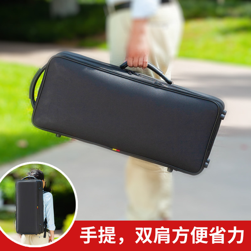 降e调中音萨克斯箱包大侧兜便携双肩背包乐器专用保护盒手提箱子