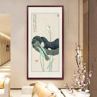 名家字画于飞暗国画入户玄关装饰画新中式背景墙壁客厅办公室挂画