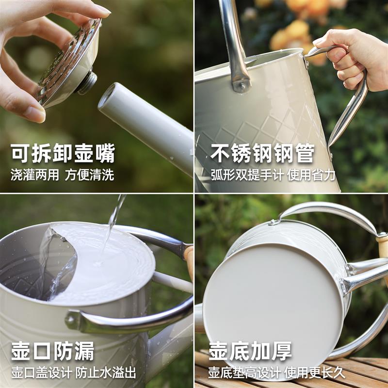 沃施worth洒水壶两用铁皮浇花水壶家用铁艺大容量园艺大号浇水壶