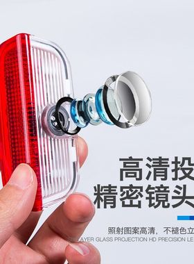 大众新帕萨特 迈腾途昂X辉昂途锐CC车门迎宾灯改装装饰门灯投影灯