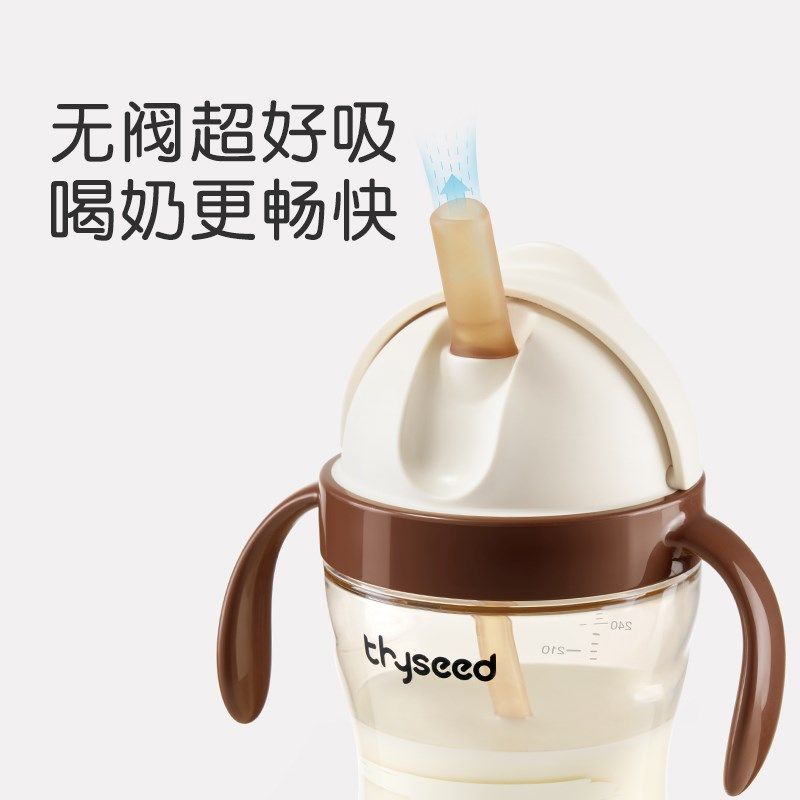 世喜儿童吸管杯宝宝直饮吸管水杯婴幼儿奶瓶喝水牛奶杯1一2岁以上