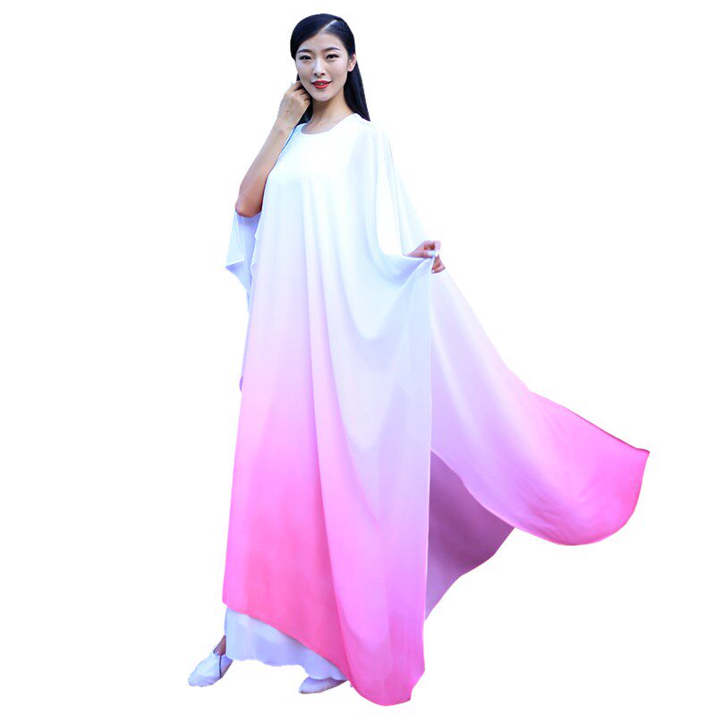 渐变色禅舞服装女文艺中国风仙女飘逸连衣裙宽松禅意长袍古琴禅服