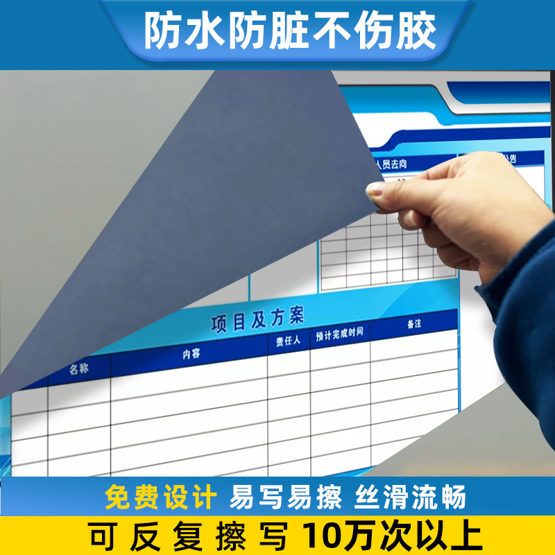 工厂办公企业软磁白板贴定制可擦写车间生产计划管理看板