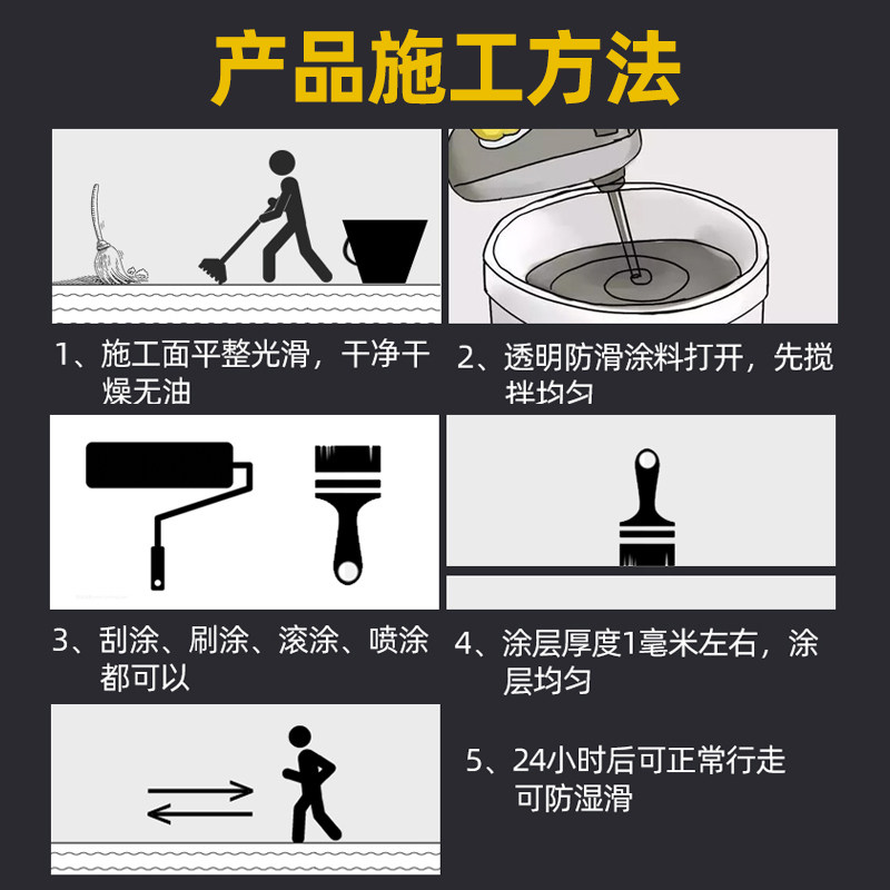 新panhoo高透明防滑涂料淋浴房瓷砖石材防滑剂饭店医院地面防滑倒