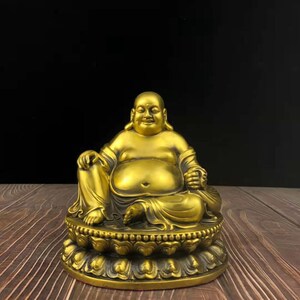 纯铜弥勒佛像家居供奉摆件米勒布袋笑佛铜像镇宅招财平安装饰