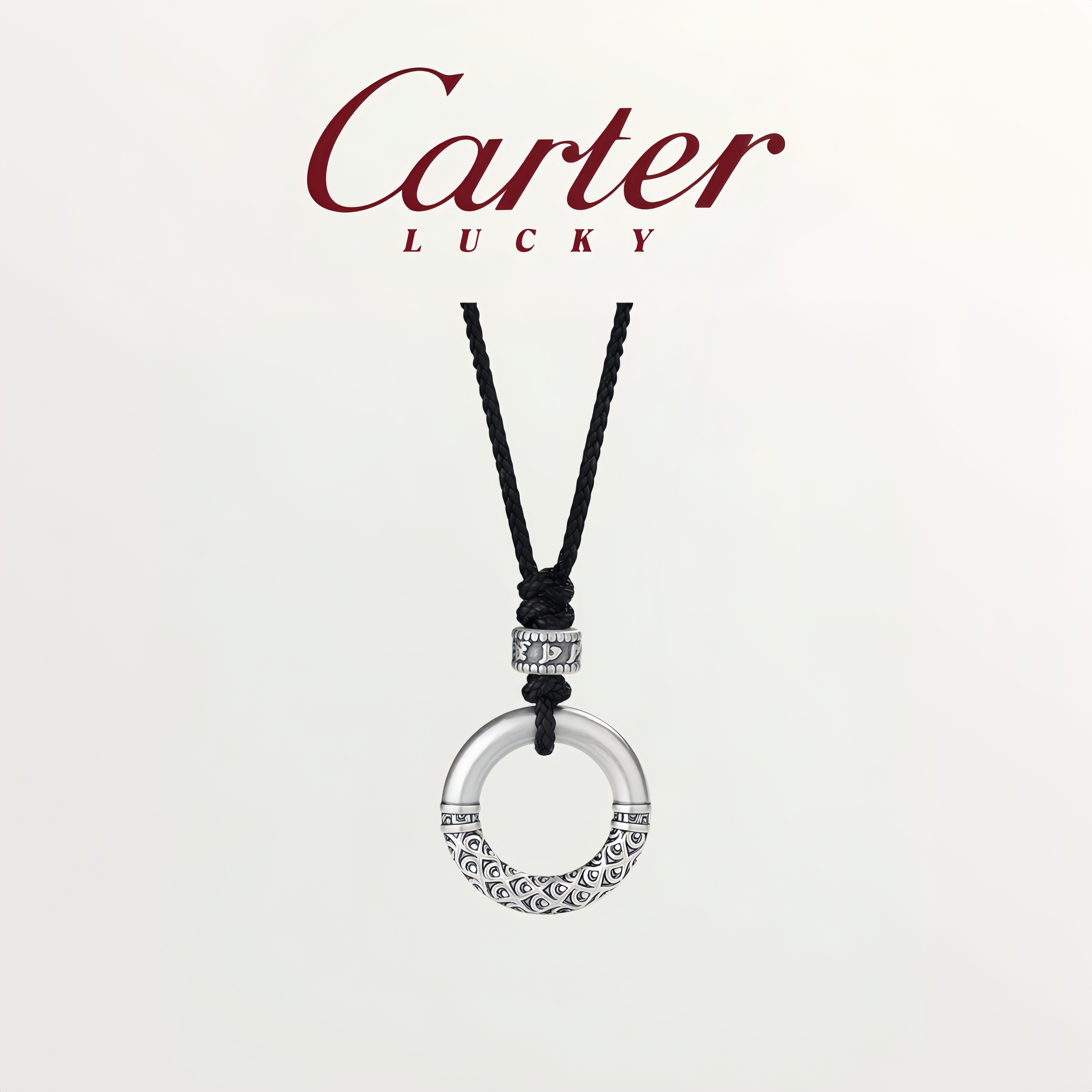 S999纯银祥云平安扣项链男款吊坠新中式编织绳颈链送男友节日礼物