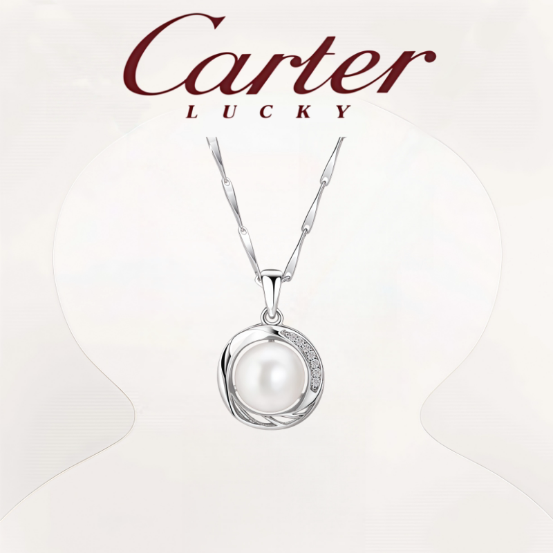 母亲节送妈妈礼物珍珠项链女士轻奢小众风时尚吊坠锁骨链S999纯银