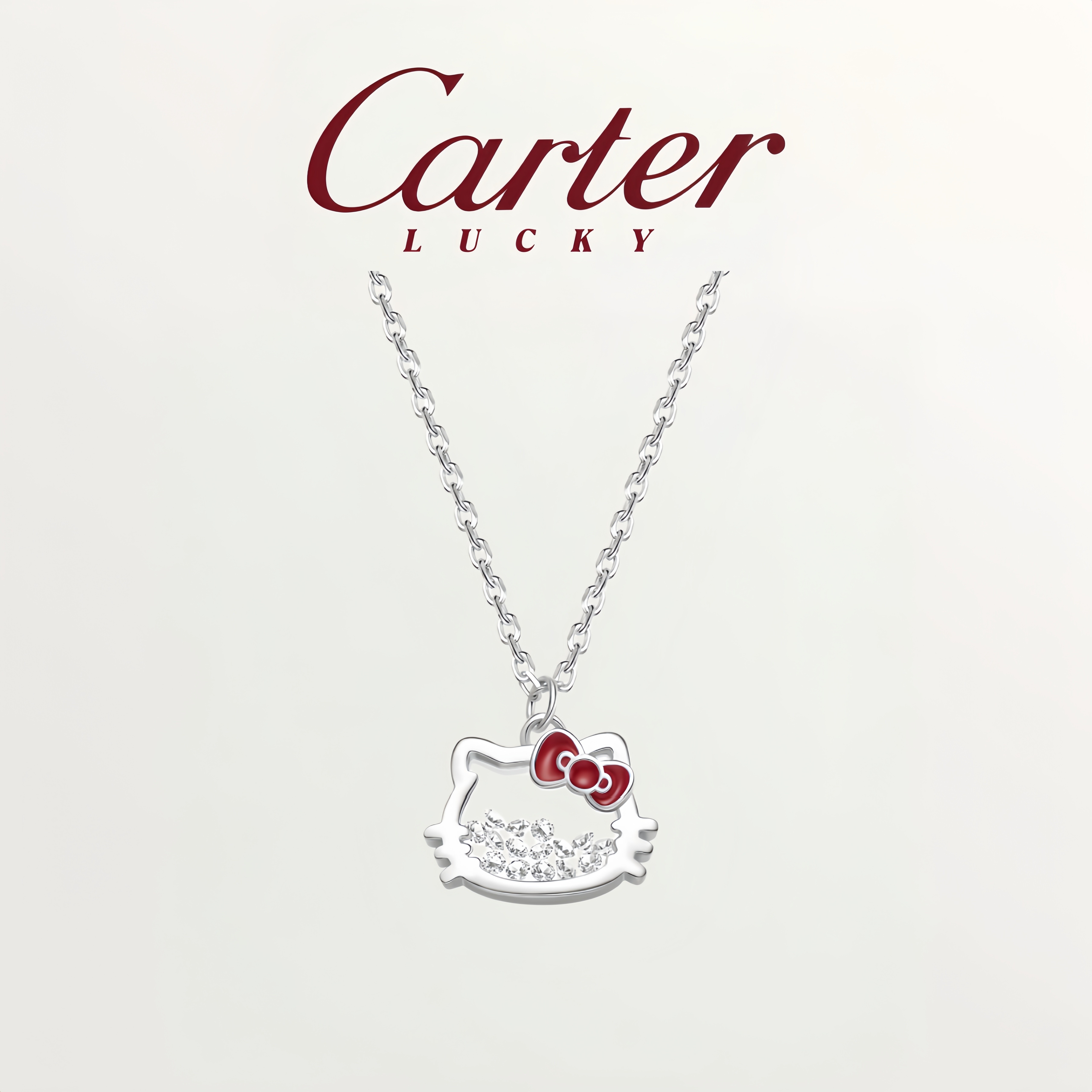 S999纯银三丽鸥HelloKitty项链女可爱凯蒂猫锁骨链送闺蜜节日礼物