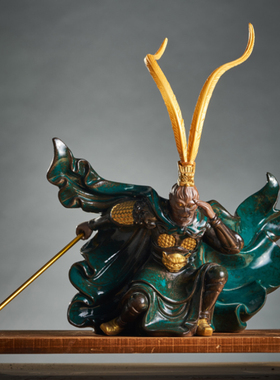 辉道 斗战胜佛齐天大圣孙悟空摆件家居玄关客厅装饰陶瓷工艺品