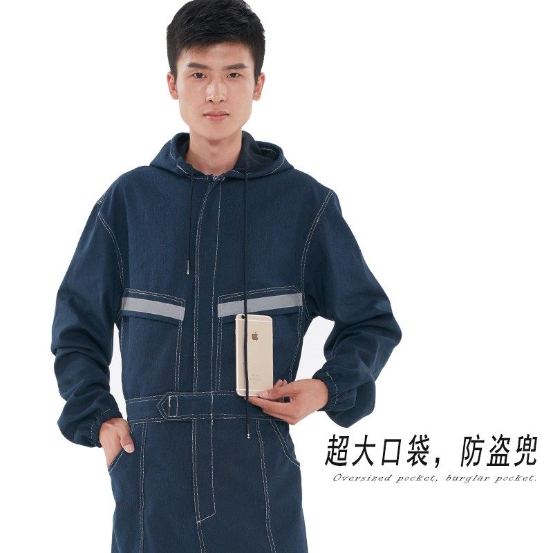 精品牛仔连体套装男电焊工作服汽机修耐脏耐磨防尘喷漆工装定制