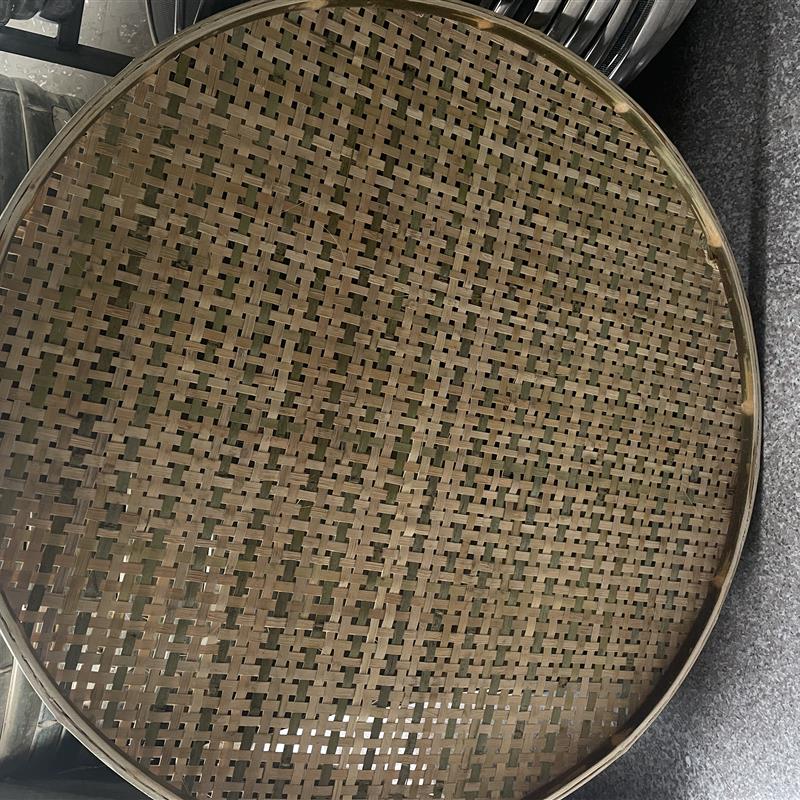 竹筛子竹编簸箕竹盘子手工竹篾晾晒盘子茶叶簸箕圆簸箕大竹盘竹匾