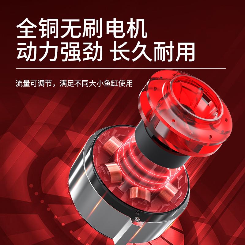 鱼缸水泵超静音水陆两用潜水泵循环抽水泵溪流金鱼缸专用变频水泵