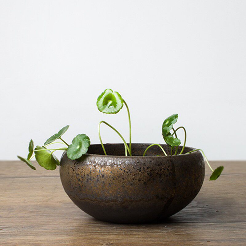 粗陶杯洗陶瓷茶洗 小号茶渣缸水盂水培花盆茶道配件 洗笔缸烟灰缸