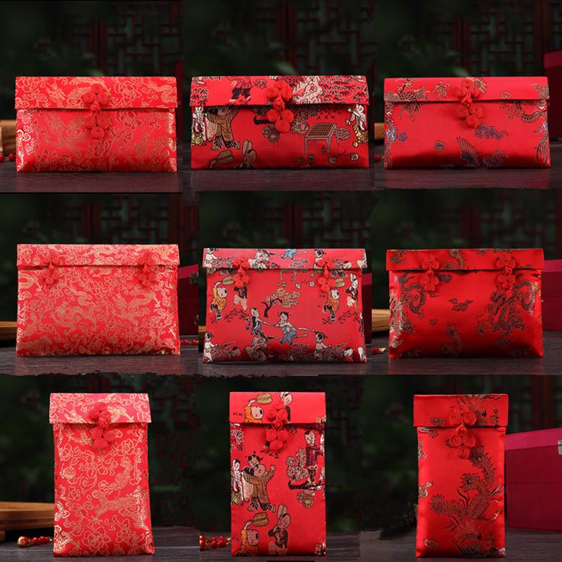 包邮礼金袋创意手工婚庆新年布艺结婚万元大红包 利是封6万3万1万