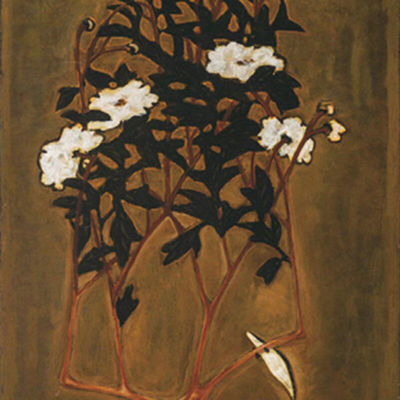 常玉油画望月手绘临摹复制品客厅装饰画新中式玄关静物花卉