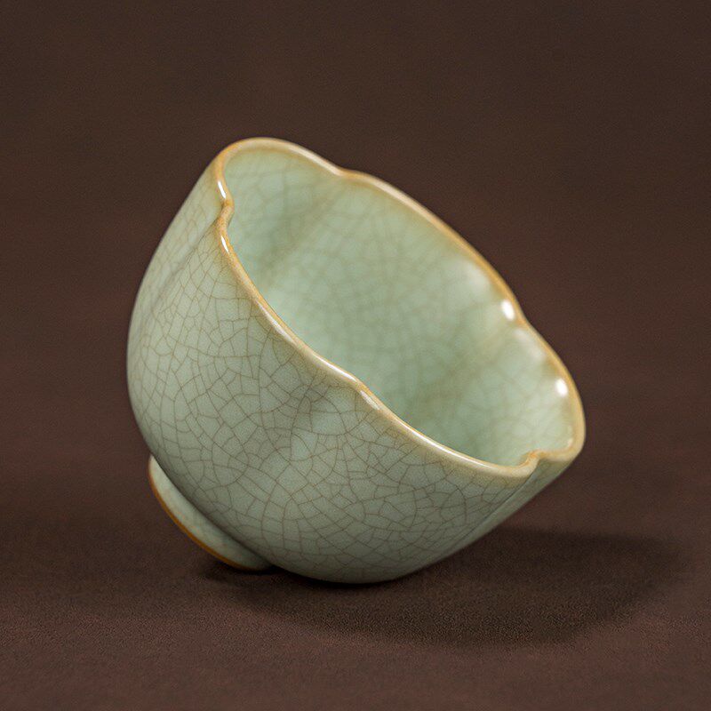 汝窑主人杯复古茶盏景德镇手工陶瓷汝瓷开片品茗杯单杯梅花杯茶杯