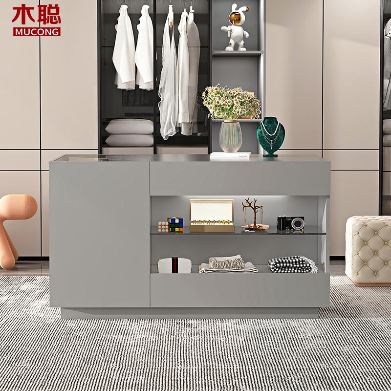 轻奢衣帽间岛台斗柜双面储物珠宝首饰收纳柜展示柜中岛柜家用8K18