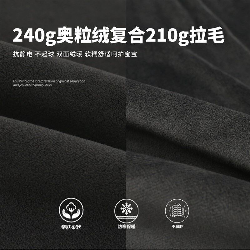 男童摇粒绒外套2024冬装新款中大童工装夹克加厚毛呢儿童上衣潮酷