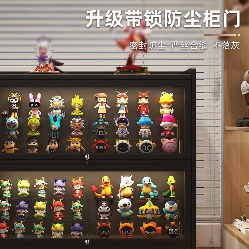 手办展示柜桌面奖杯模型柜子带锁亚克力陈列展示架多层收纳柜小型图片