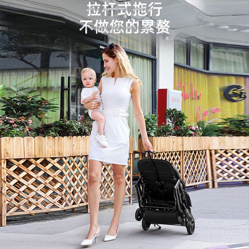 婴儿推车可坐可躺超小轻便折叠高景观四轮避震儿童手推车遛娃神器