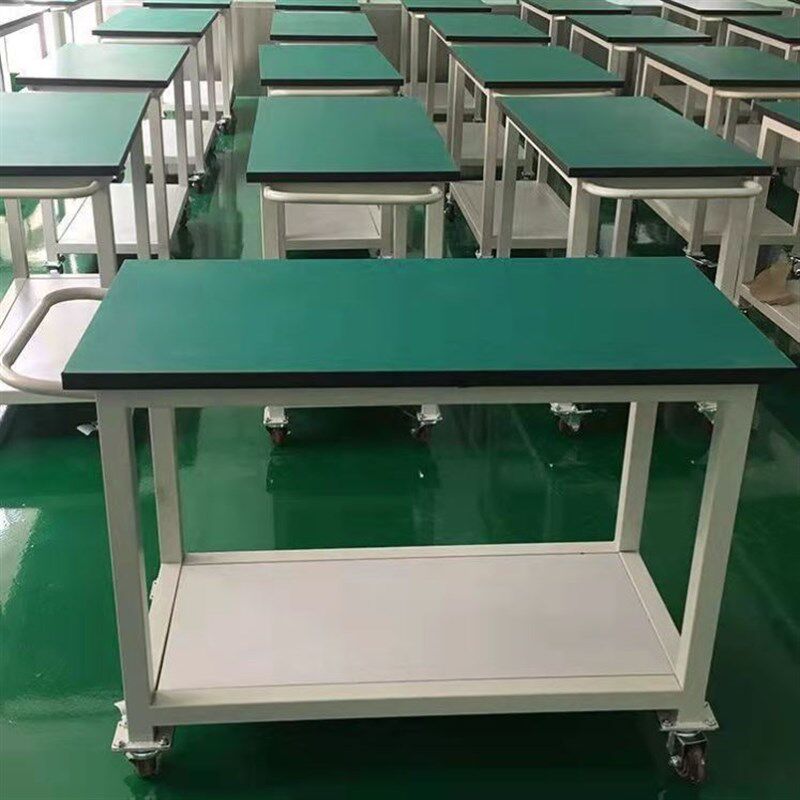 双层防静电轮子小手推车周转车间流水线可移动工作台工具车可定制